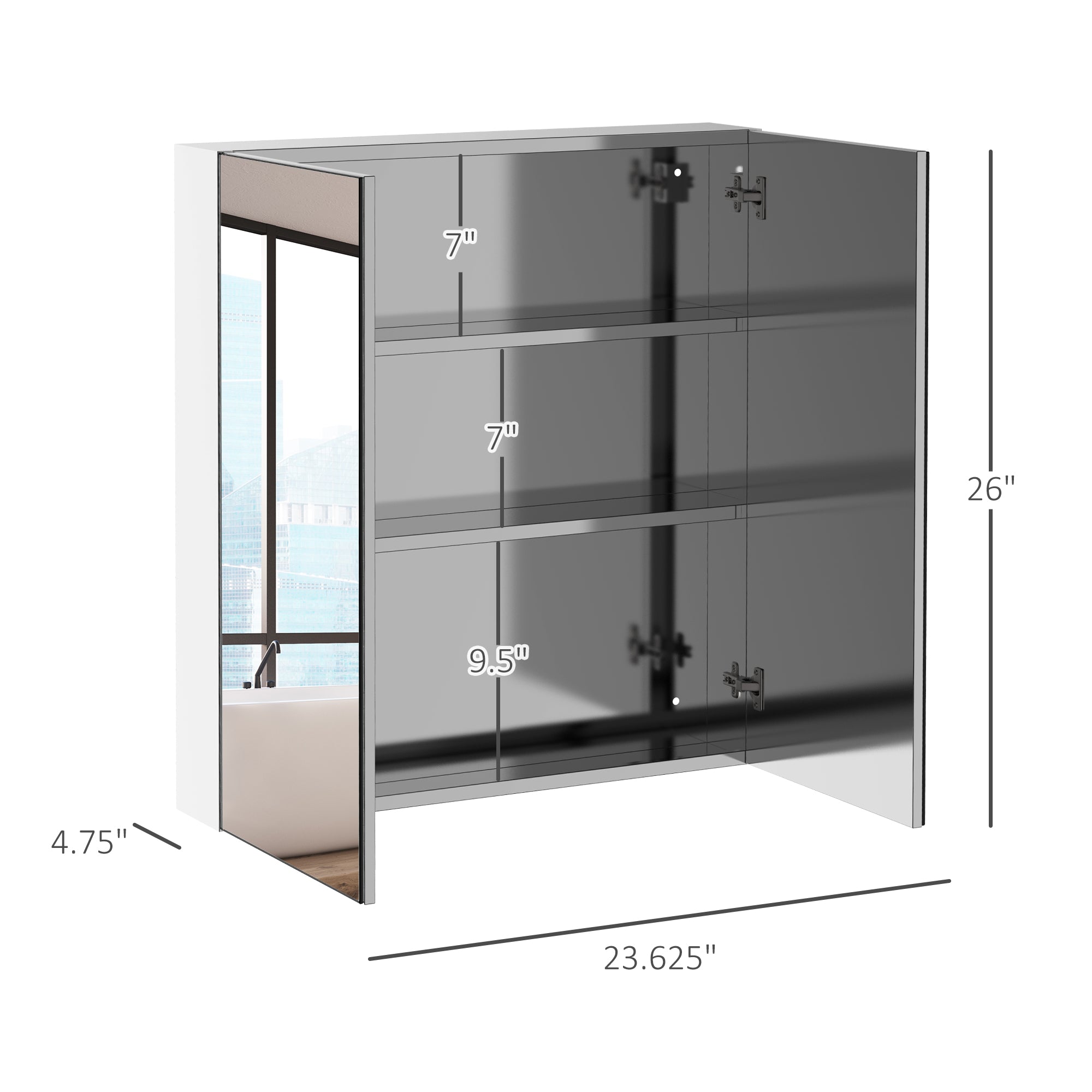 Silver Stainless Medicine Cabinet