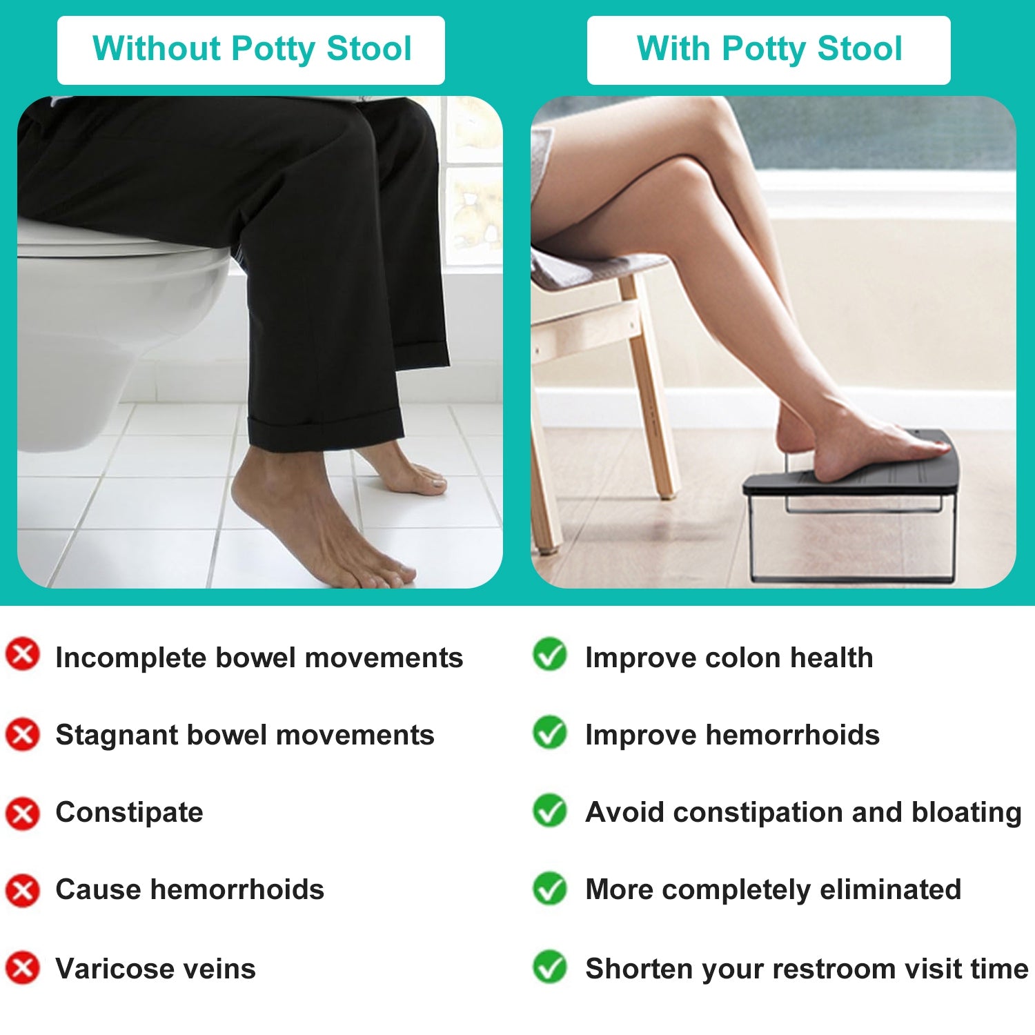 Wooden Potty Stool Anti-Slip Bathroom Children