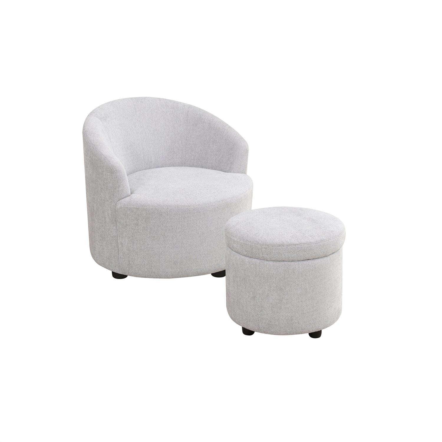 Grey-White Storage Stool Set