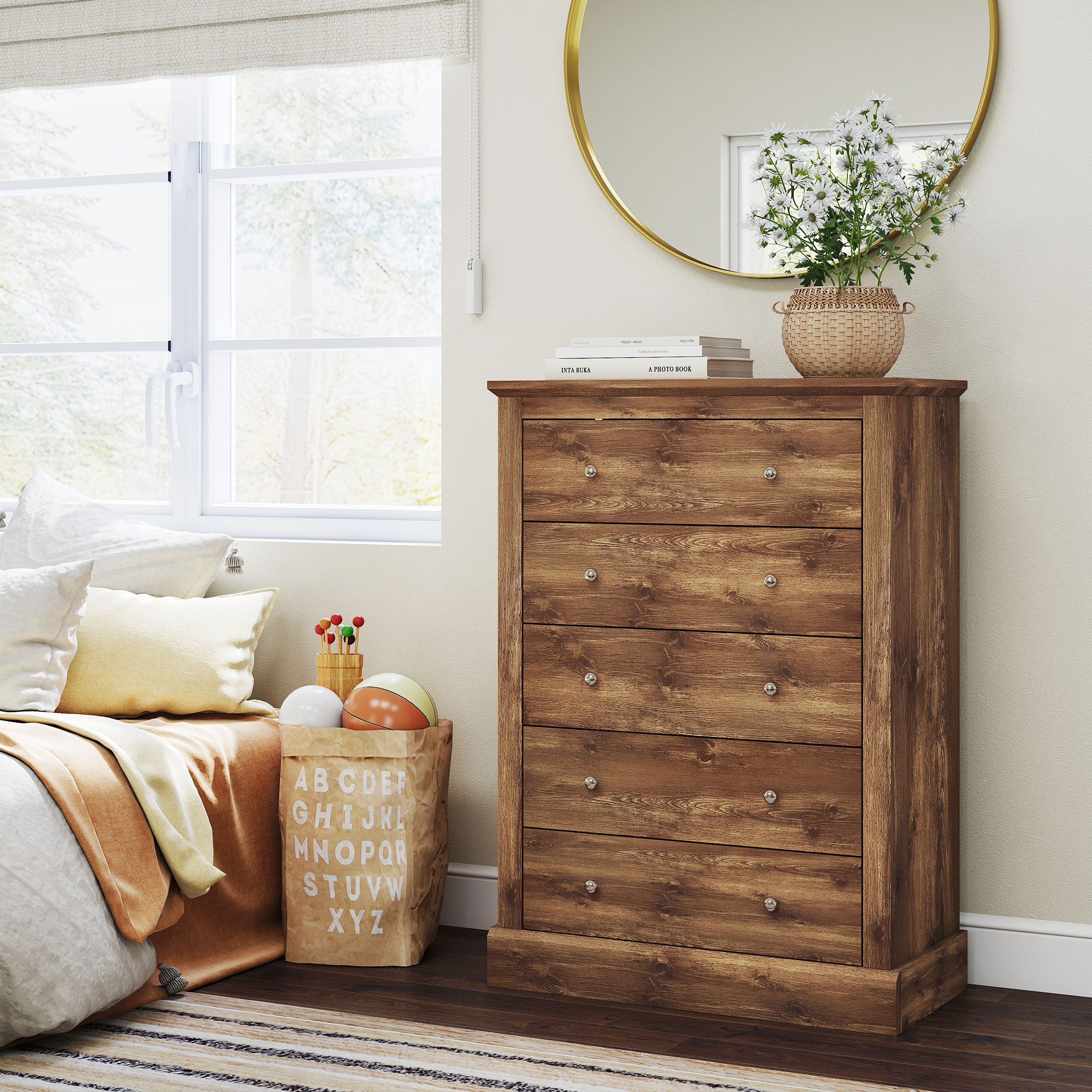 Rustic Brown Wood Dresser
