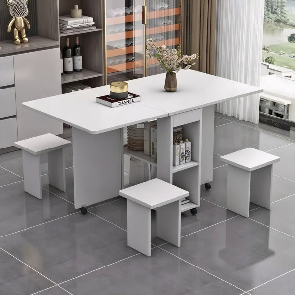 White Drop Leaf Table Set