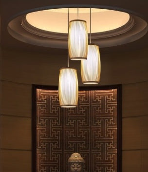 Bamboo Plait Staircase Lamp