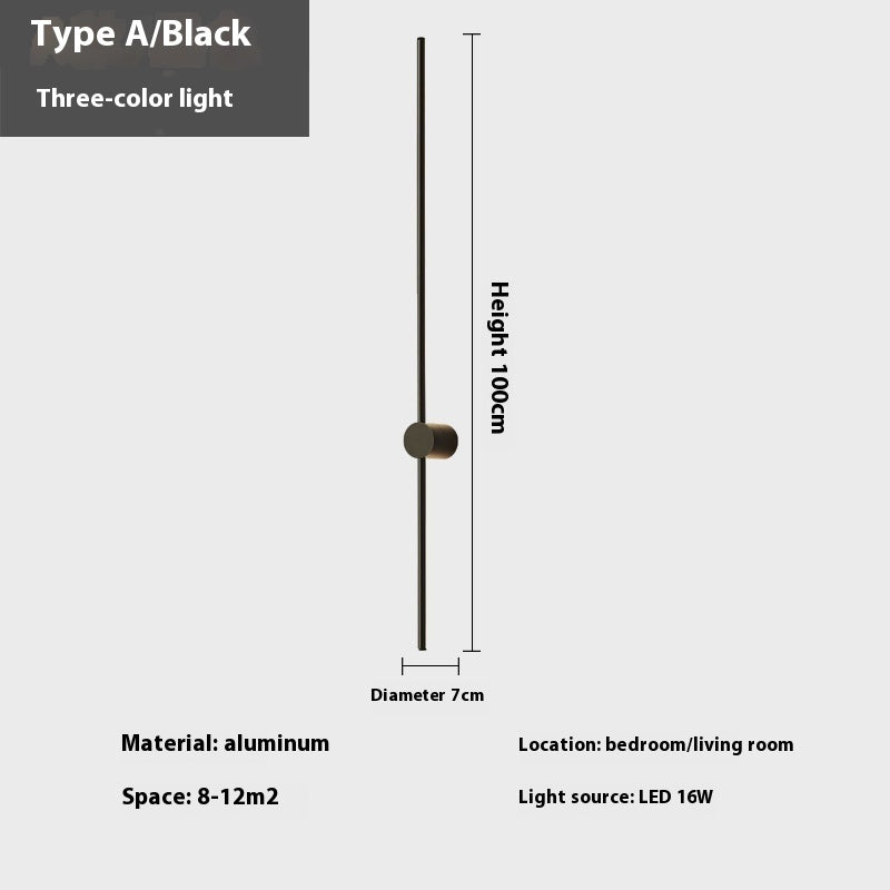 Rotatable Minimalist Strip Wall Lamp Simple Modern Living Room Wall Light Bulb