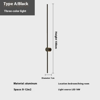 Rotatable Minimalist Strip Wall Lamp Simple Modern Living Room Wall Light Bulb