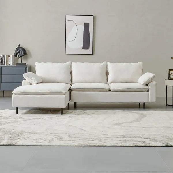 Linen Right Chaise Sectional Sofa
