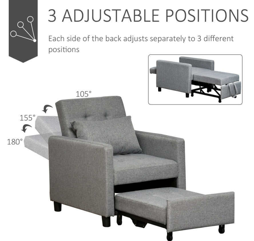 Gray Convertible Chair Bed
