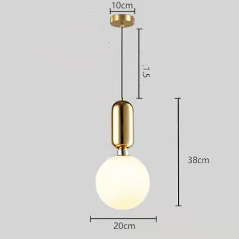 Single Head Glass Ball Chandelier Restaurant