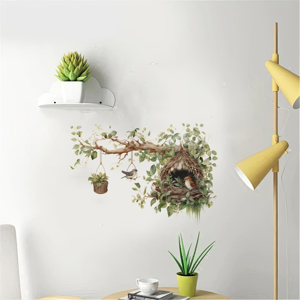 Cute Branch Bird Nest Children's Bedroom Entrance Home Decoration Wall Sticker