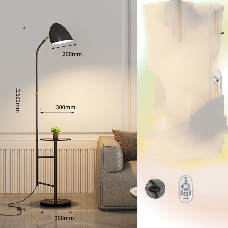 Black Marble Floor Lamp With Wireless Charging