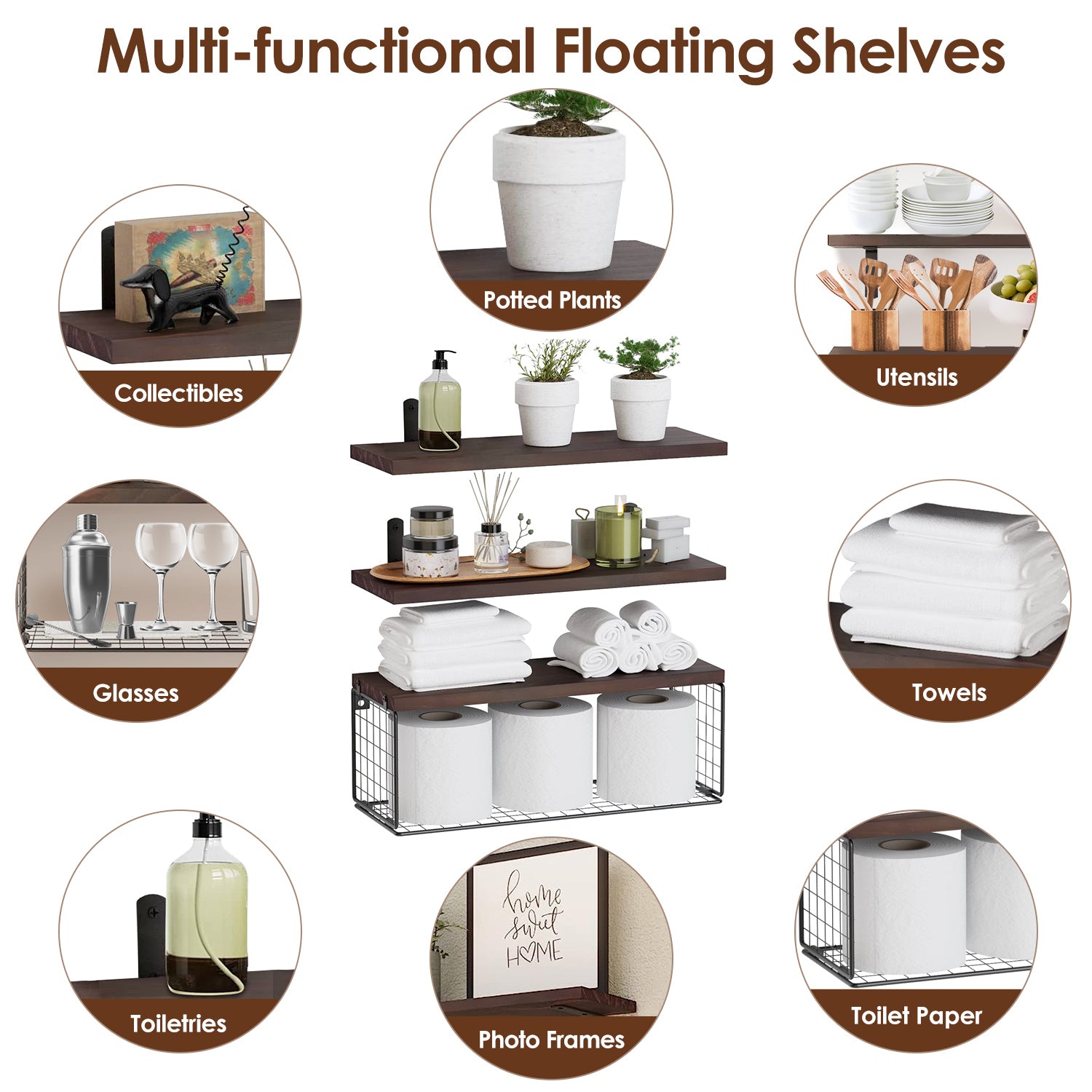 Black Basket Wall Shelf