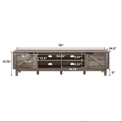 Rustic Barndoor Open-Storage TV Stand For TVs Up To 80 Inches