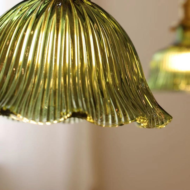 Japanese Retro Brass Glass Pendant Light