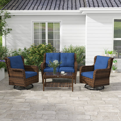 4 Piece PE Outdoor Patio Furniture Set