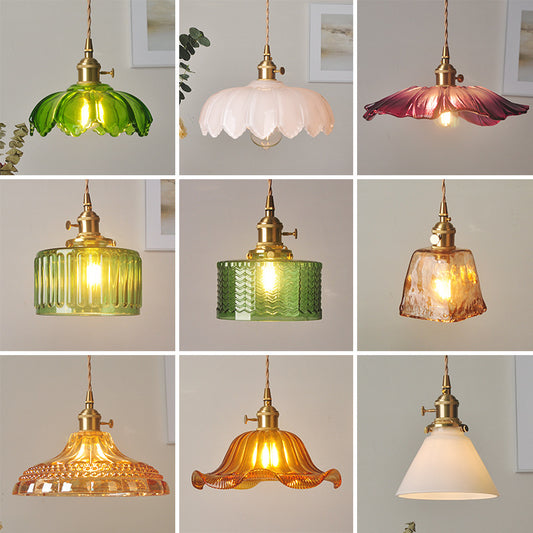 Cafe Brass Glass Chandelier