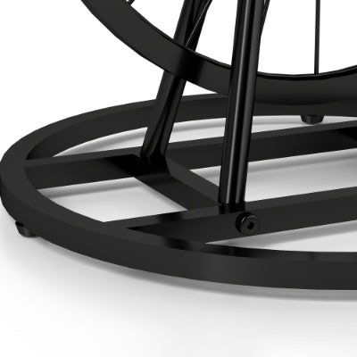 2 Piece Vintage Industrial Wheel Design Side Table, Round Accent Table With Metal Frame, Rustic Coffee Table For Living Room, Bedroom, And Office