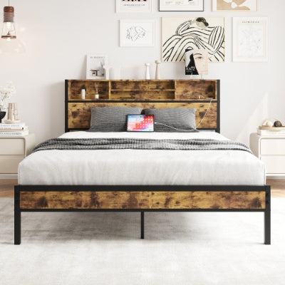 Black Metal Platform Bed