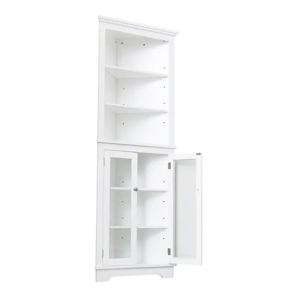 Matte White Corner Cabinet