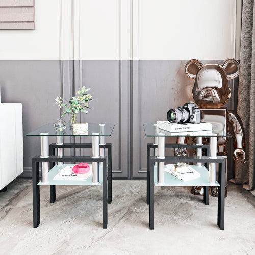 Transparent Glass Square Tables