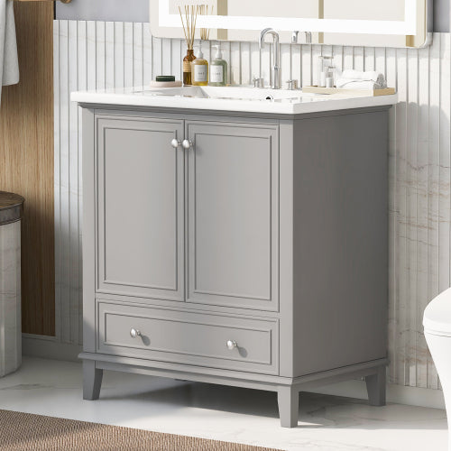 Wooden Three-Drawer Vanity Sink