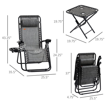 Zero Gravity Chair Set with Side Table