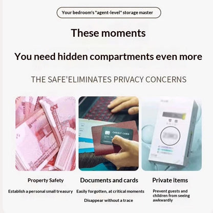 Chengrou Minimalist Bedside Table Multifunctional Concealed Compartment Bedside Table With Lock Storage Cabinet For Home And Bedroom Use