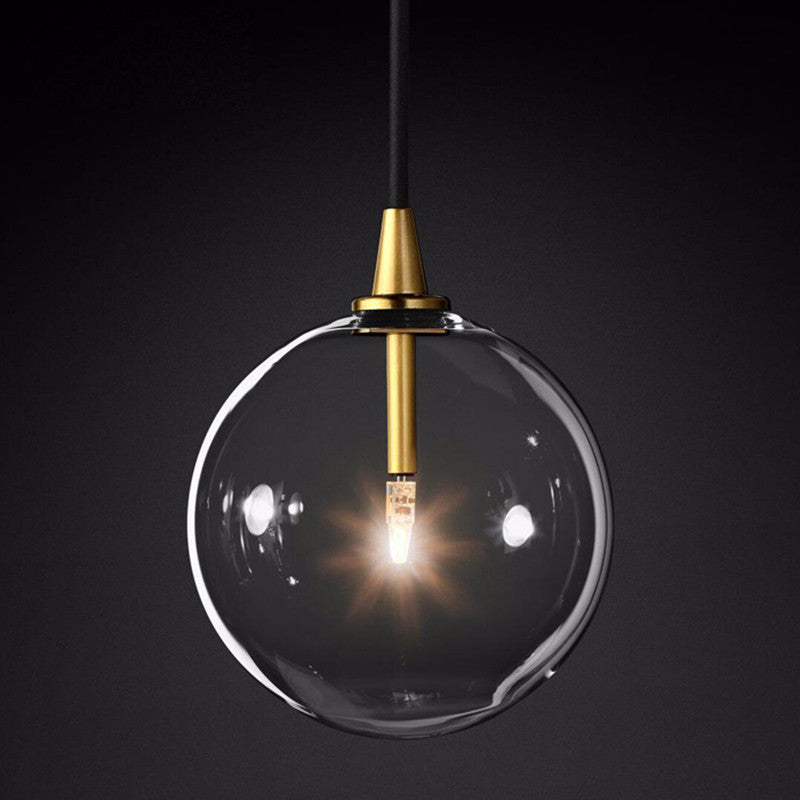 Simple Glass Chandelier Transparent Ball Lamp