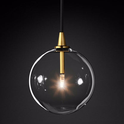 Simple Glass Chandelier Transparent Ball Lamp