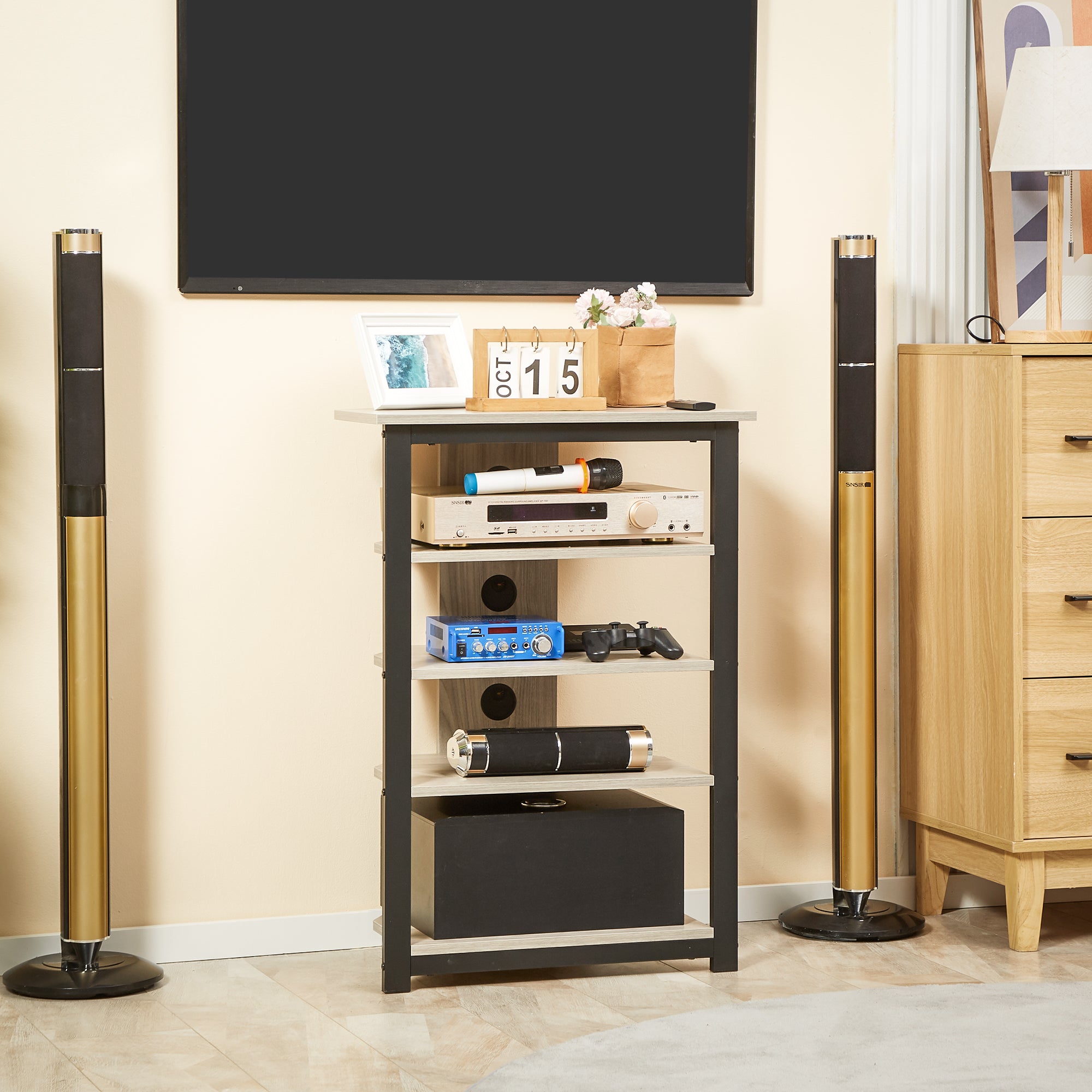 Black Media Stand Rack