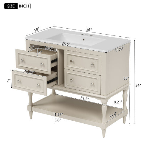 Wood Adjustable Bathroom Vanity