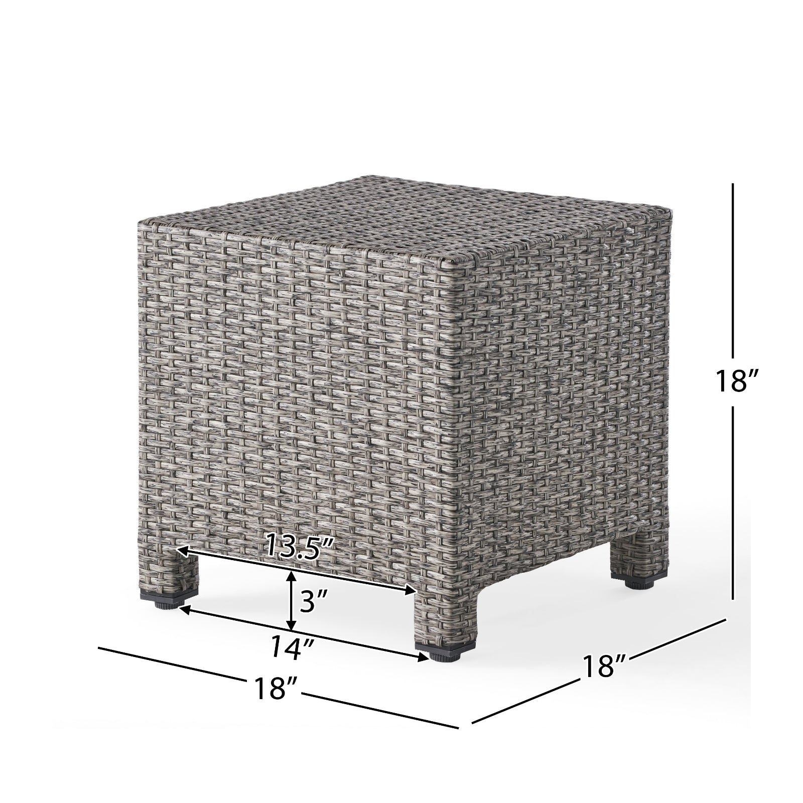Black Rattan Accent Table