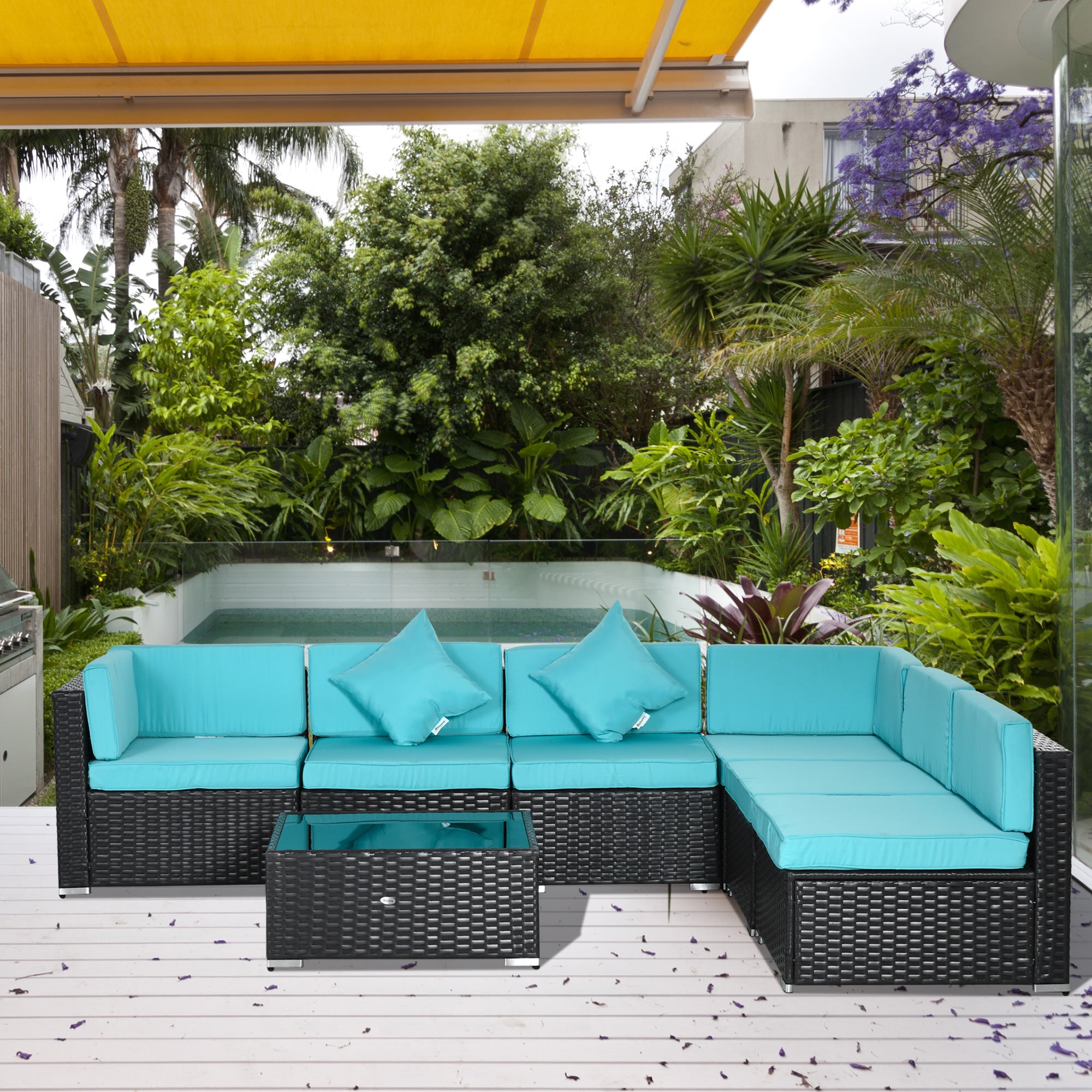 Gray Woven Patio Set