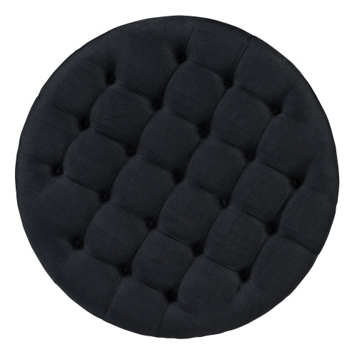 Linen Round Ottoman Table