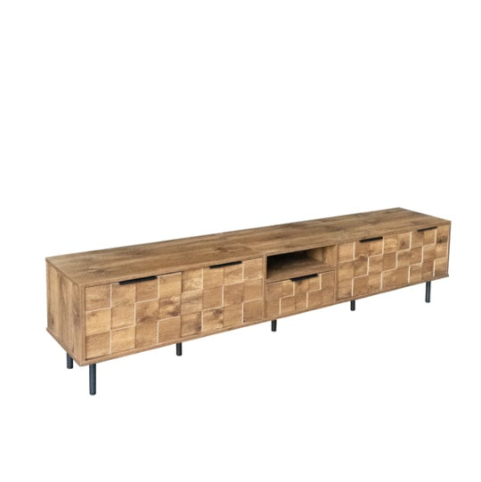 Wood TV Stand Stylish Storage Living Room