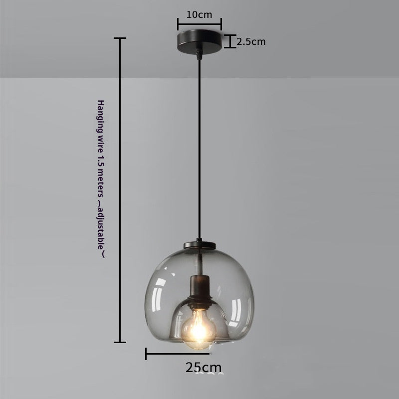 Dining Room Chandelier Modern Minimalist Creative Bedroom Bedside Glass Chandelier