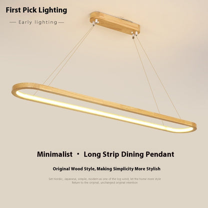 Long Chandelier Log Style Simple Restaurant Bar Office