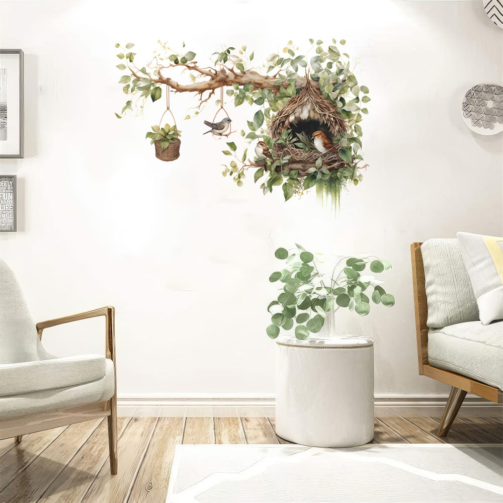 Cute Branch Bird Nest Children's Bedroom Entrance Home Decoration Wall Sticker