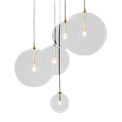 Simple Glass Chandelier Transparent Ball Lamp