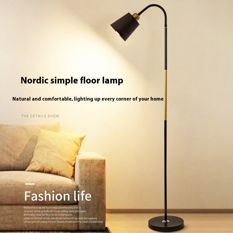 Black Gold Nordic Eye-Protection Floor Lamp
