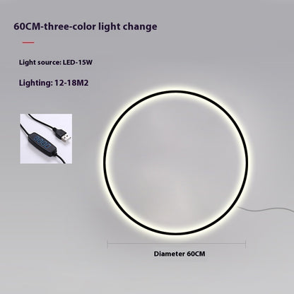 Minimalist Round Bedroom Bedside Lamp Wireless Living Room Sofa Background Wall Hotel Decorative Wall Lamp