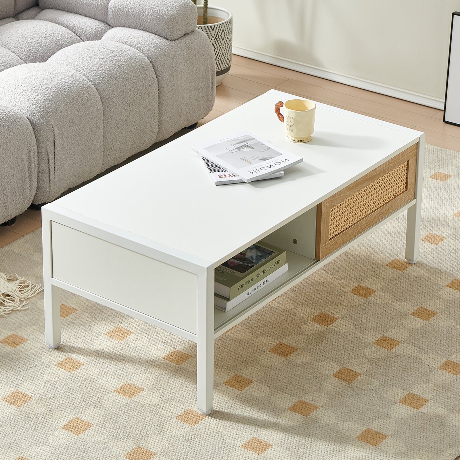 Rattan Sliding Coffee Table