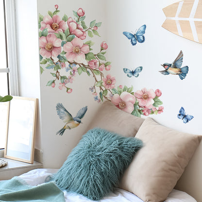 Branch Leaf Bird Butterfly Bedroom Home Beautification Decoration Wall Sticker