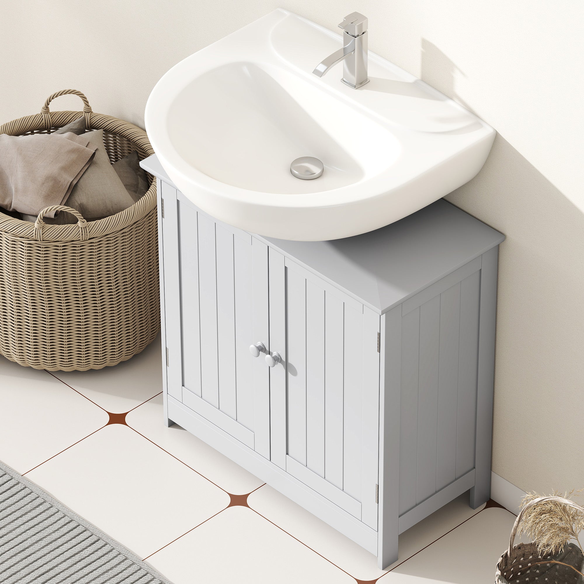 Gray Vanity Cabinet Shelf