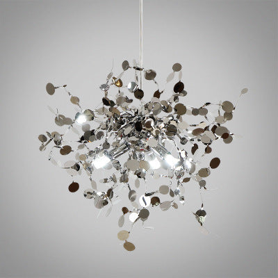 Stainless Steel Leaf Chandelier