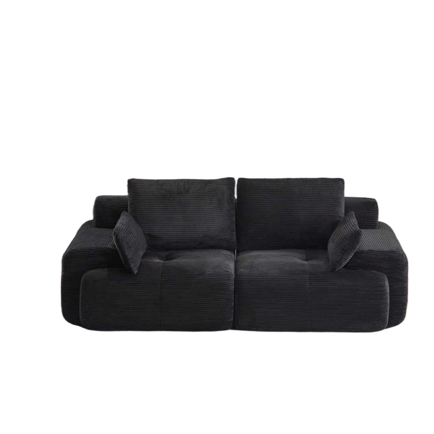 Black Corduroy Loveseat Sofa