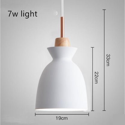 Creative retro industrial style solid wood wrought iron single head chandelier