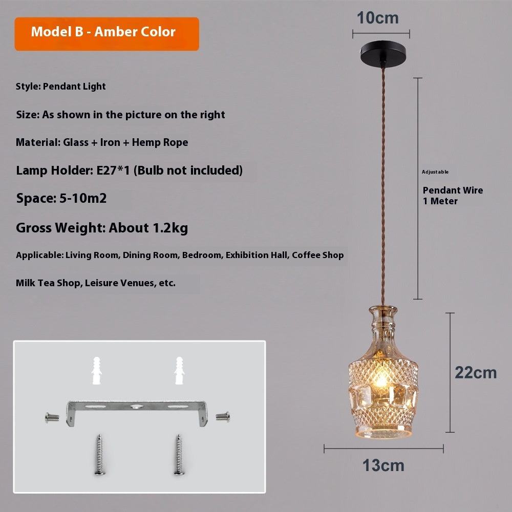 Bedroom Bar Entrance Bar Hotel Homestay Simple Wine Bottle Glass Chandelier