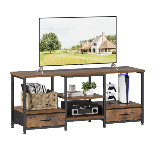 Oak Fabric Drawer TV Stand