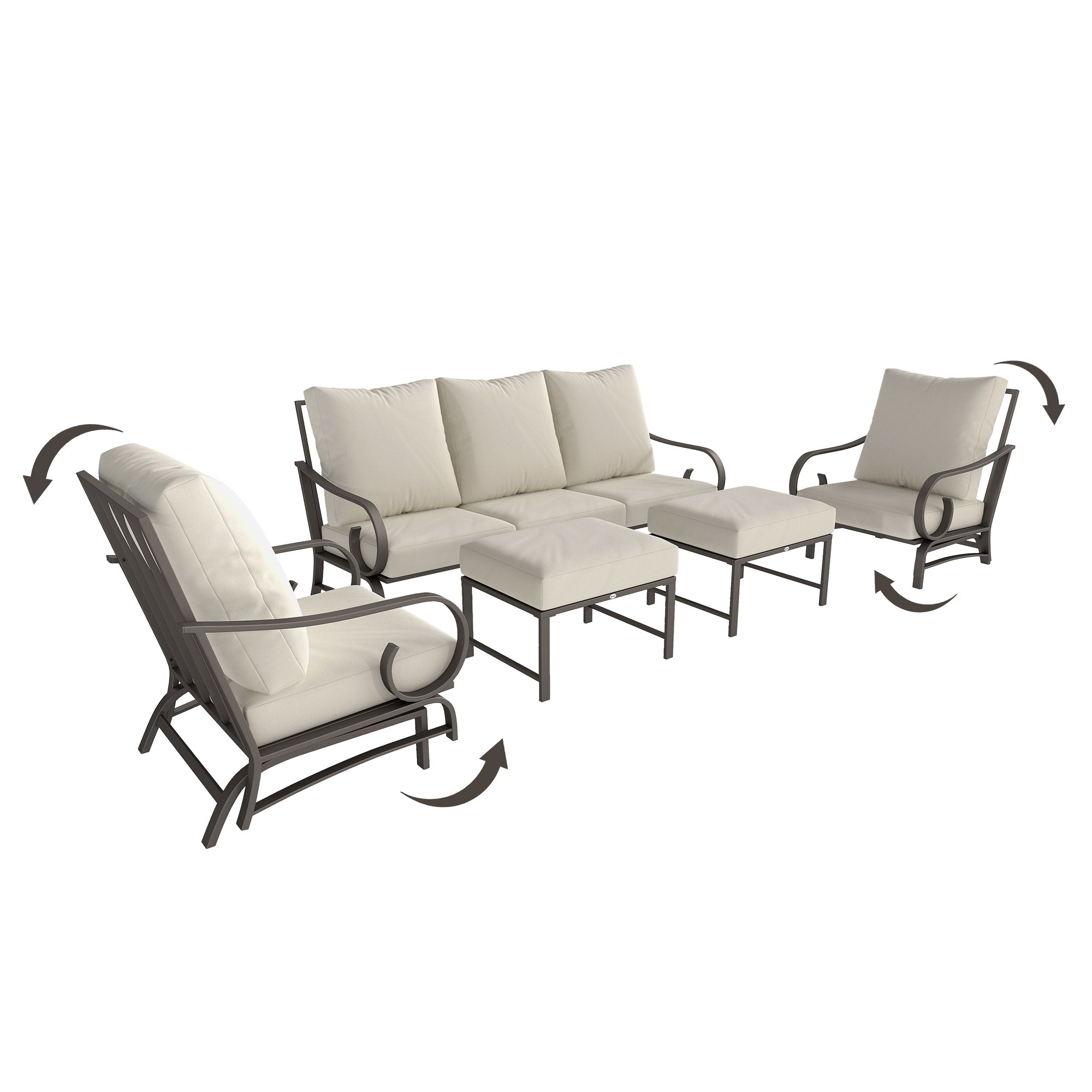 Beige Rocking Patio Set