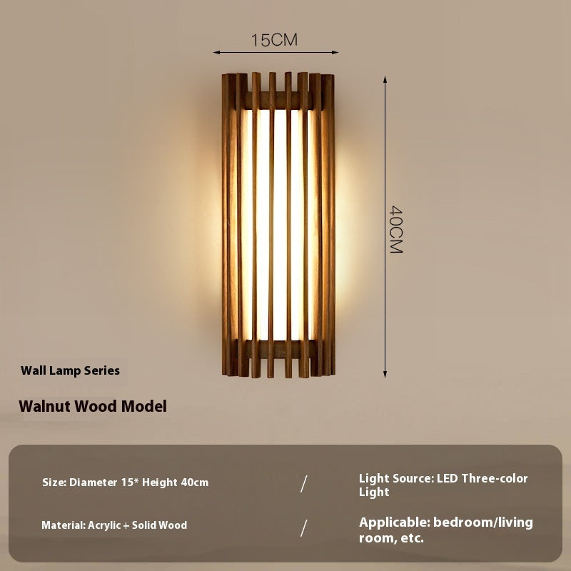 Walnut Wall Lamp Living Room Wall Light Bulb Hotel Corridor