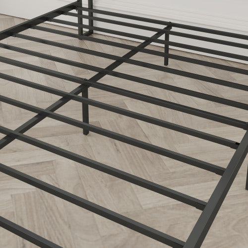 Gray Upholstered Charging Bed